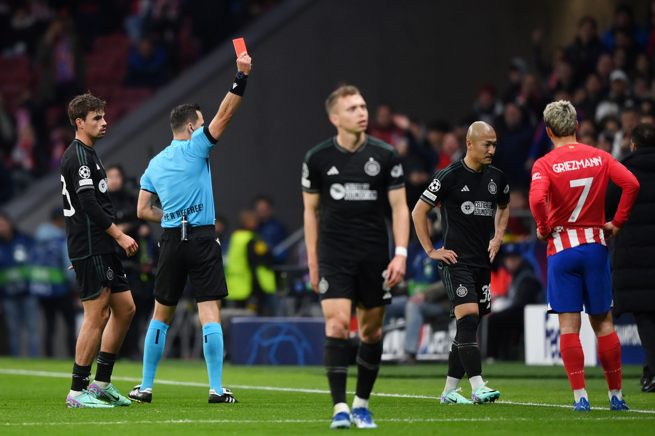 Commentator noticed what Atletico Madrid’s bench did during Daizen Maeda’s red card for Celtic