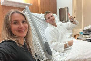 Gareth Anscombe with wife Milica