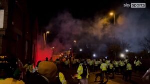 Police officer set on fire and three more hurt after Polish football fans unleash 'planned violence' at Aston Villa game