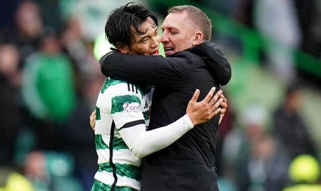 After their on-field embrace, Brendan Rodgers describes the "emotional" encounter the Celtics had with Reo Hatate.